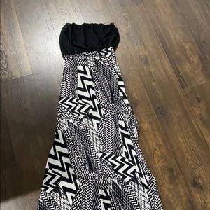 Black and white maxi dress